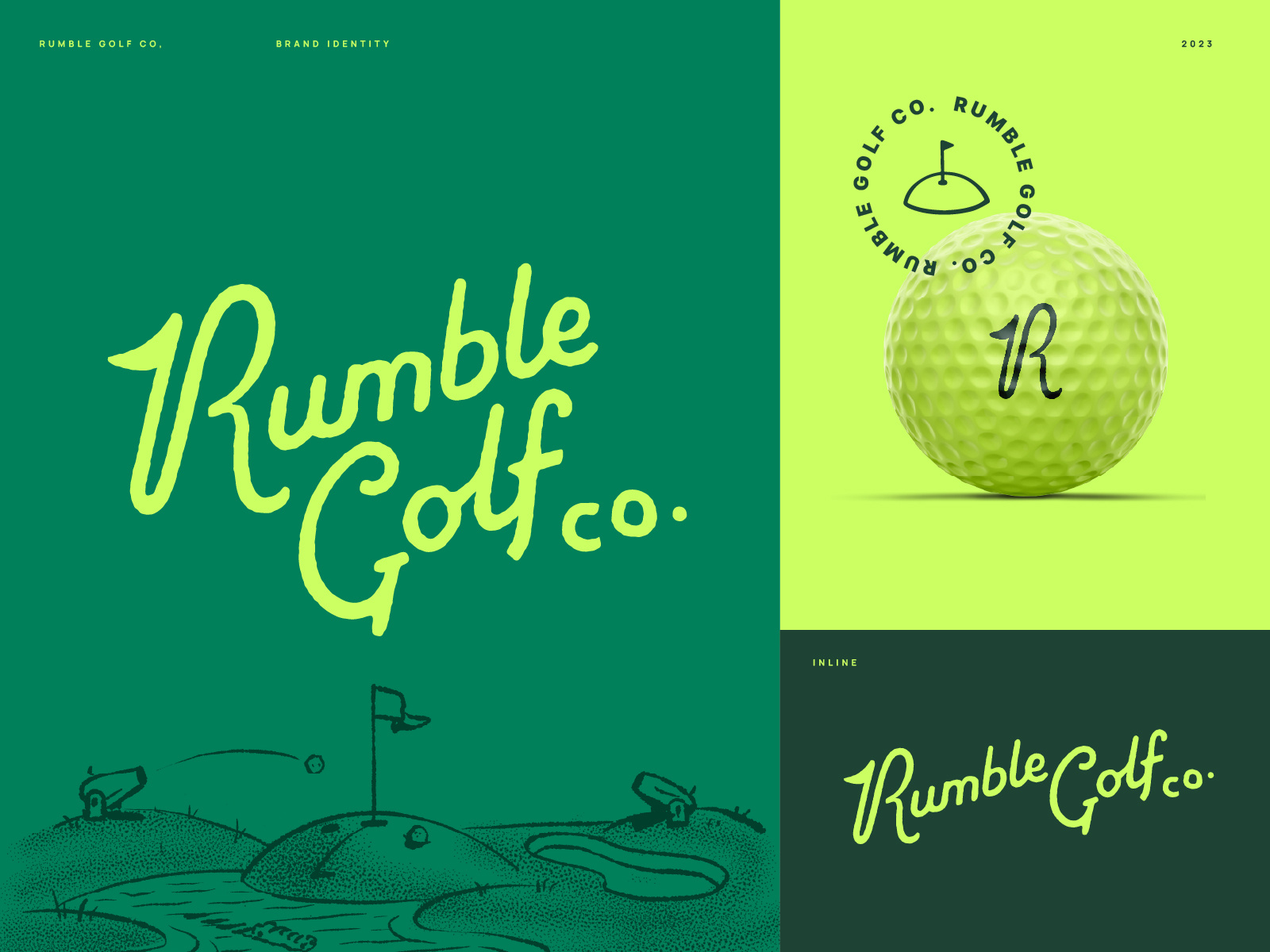 Example of Rumble Golf Brand Identity